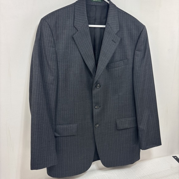 Lauren Ralph Lauren Wool Gray Pinstripe Men's Blazer Suit Coat Size 42R 3 Button - Picture 2 of 14